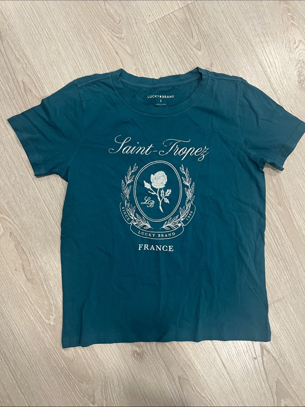 Lucky Brand Teal Saint-Tropez Graphic Tee